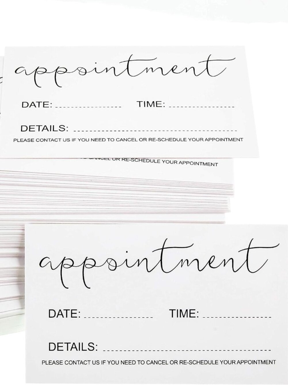 Appointment Reminder Cards Pack of 100 for Beauty Makeup Hair Nail Salon Barber